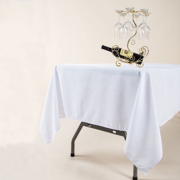 YRYIE Polyester-Gewebe, weiße rechteckige Tischdecke, Marineblau, schlichte Tischdecke für Hochzeiten, Veranstaltungen, Hotel, Bankett, Tischdecke LJ201223