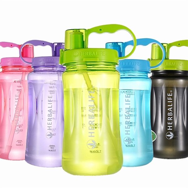 1000 ml / 2000 ml 6 Farben Herbalife Nutrition 24-Stunden-Trinkgeschirr Protein-Shaker Camping Wandern Stroh Sport Wasserflasche Raumflasche 201106