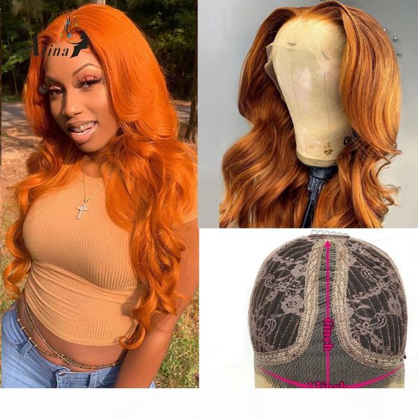 

парик wave atina имбирь оранжевого цвета парик pre щипковых remy bleach сучки body natural тертого швейцарского фронта шнурка человеческих в, Black;brown