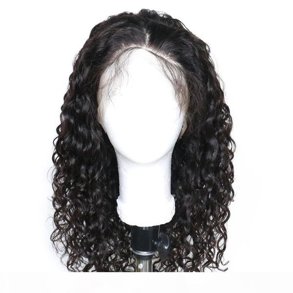 

глубокая волна кружева фронтальная парик 13x6 deep часть lacefront virgin перуанский glueless pre щипковых curly полный парик человеческих в, Black