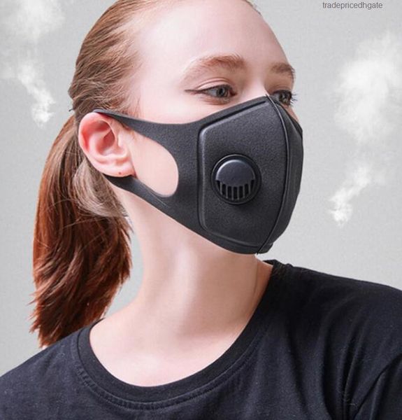 

pollution breathing foam m valve pm2.5 sponge face mouth mask with breath wide straps washable masks cover gga3518-7
