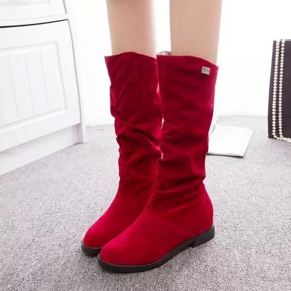 

long tube snow boots women 2020 winter new ladies cotton boots boots velvet frosted round toe women's shoes, Black