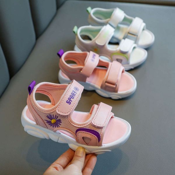 

red little daisy net fashion sho girl's sandals children's new summer princs in 2020, Black;red