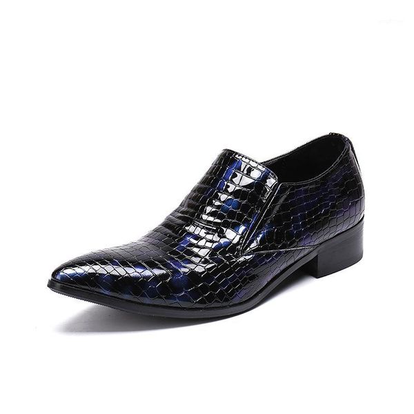 

korean version of the personality blue hair stylist casual shoes men's peas shoes public business men's flat1, Black