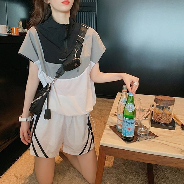 

n4mys интернет знаменитость 2020 summer shortsshorts лучшего случайный корейский топа свободного западный стиль модных спортивные двухсекцио, Gray