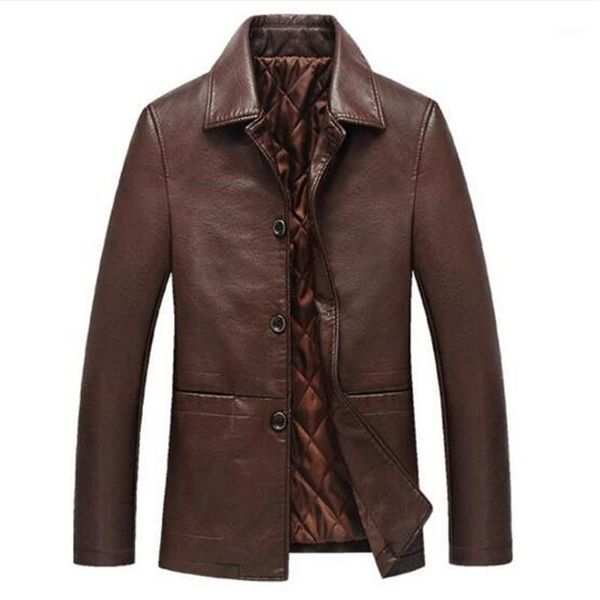 

xiu luo 2019 leather jacket men soft pu leather jacket male business casual coats man large size 4xl1, Black