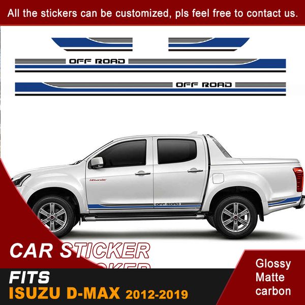 D-Max Şerit Yan Kapı Grafik Vinil Yarış Araba Sticker IsuZu D-Max Cabine Crew 4x4 2012-2018