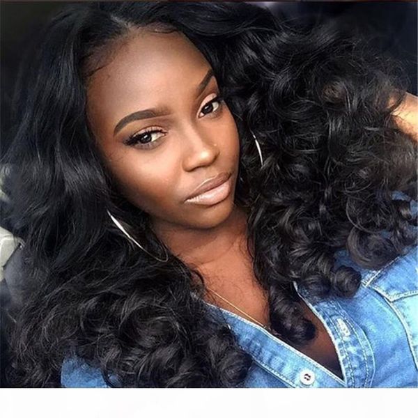 

7a glueless full lace wigs human hair wigs for black women unprocessed peruvian body wave hair lace front human hair wigs, Black;brown