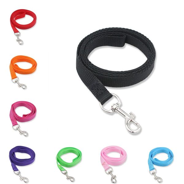 

dog nylon leashes 1.5*120cm adjustable cat puppy walking training dog solid color durable strong leashes