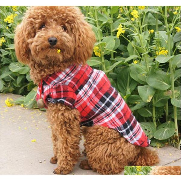 

pet dog plaid shirts pet clothes button puppy coat dog apparel pet dogs supplies for spring summer autumn 99xor