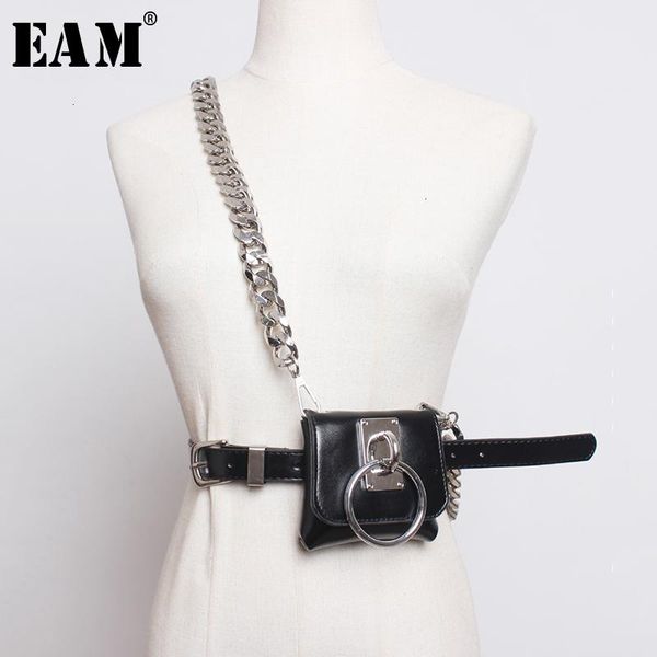 

belts [eam] pu leather black chain split mini-bag long belt personality women fashion tide all-match spring autumn 2021 1h770, Black;brown