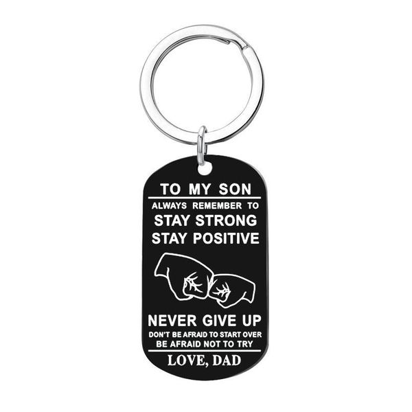 

fashion stainless steel inspirational necklace engraving custom pendant necklace women/men keychain christmas gifts fashion s qylzzl, Black