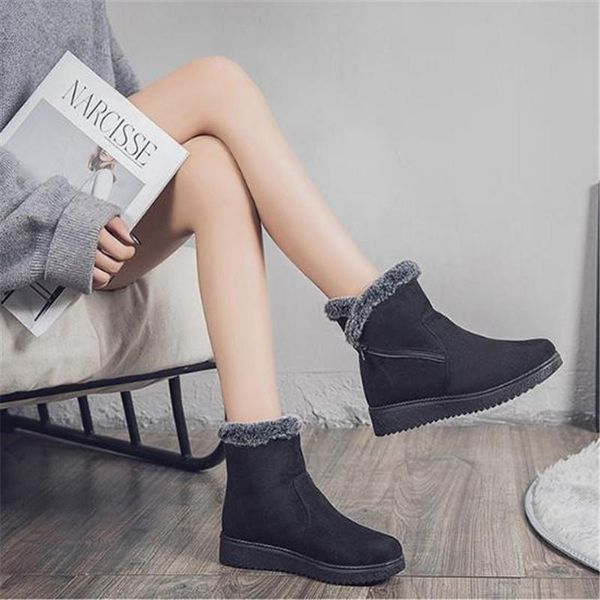 

boots snow women plush short thickened cotton shoes winter warm mother middle aged and elderly, Black