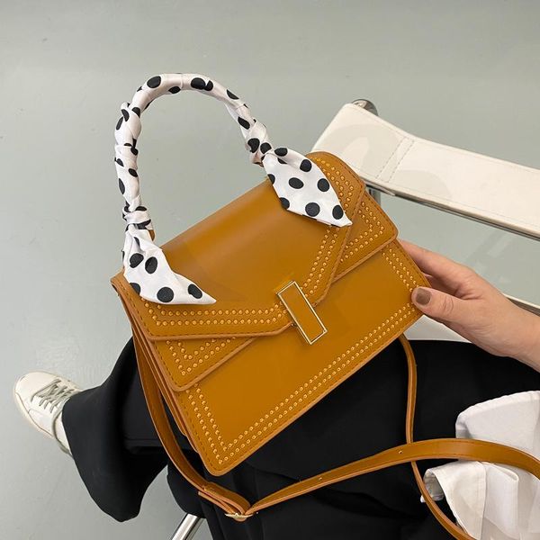 

elegant female ribbon tote bag 2020 fashion new pu leather women's designer handbag lock shoulder messenger bag