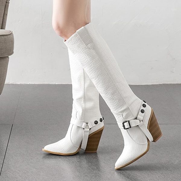 

boots aiweiyi soft pu leather knee high women pointy toe spike kitten heels winter long thigh knight botas1, Black