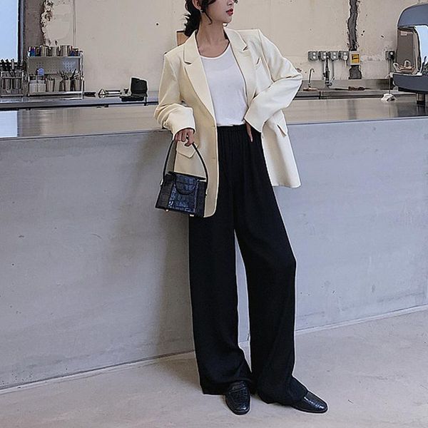 

women's suits & blazers spring and summer jacket casual solid color single-breasted pocket decorative, White;black