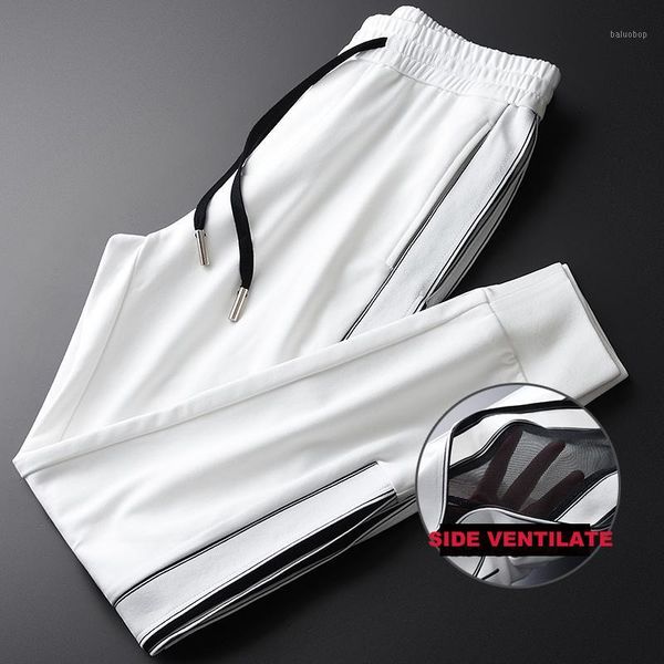 

new man pants side ventilate design sport men casual pants plus size 4xl hight quality slim fit mens trousers1, Black