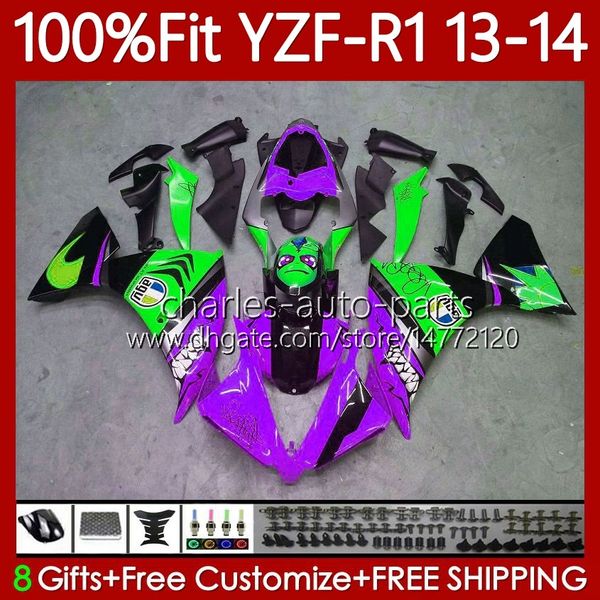 Carrozzeria per stampi a iniezione per YAMAHA YZF-R1 YZF R 1 1000CC Shark Purple YZF1000 13-14 Bodys 97No.130 YZF R1 1000 CC 2013-2014 YZFR1 13 14 YZF-1000 2013 2014 Kit carenatura OEM