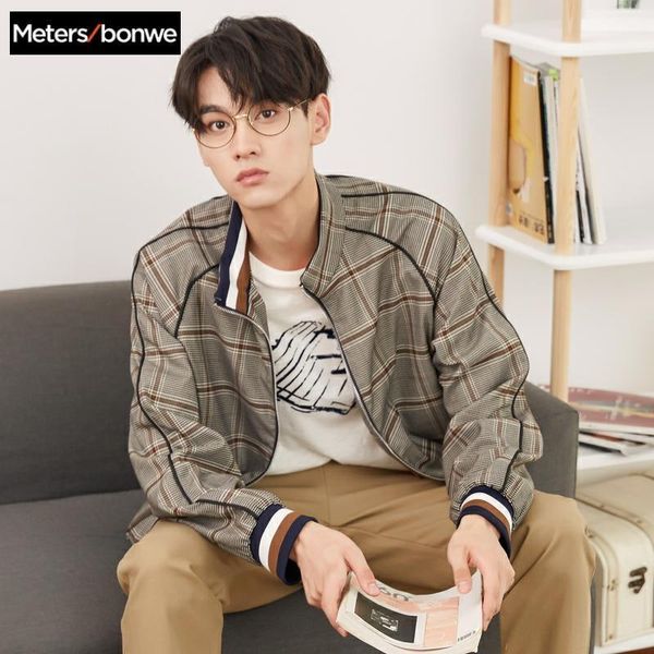 

metersbonwe 2020 spring new men's casual street jackets male simple trendy fashion lapel outdoor sports men's baseball jacket1, Black;brown