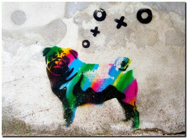 

banksy street art berlin cmyk dog home decor handpainted hd печать маслом живопись на холсте настенное искусство холст фотографии 7833