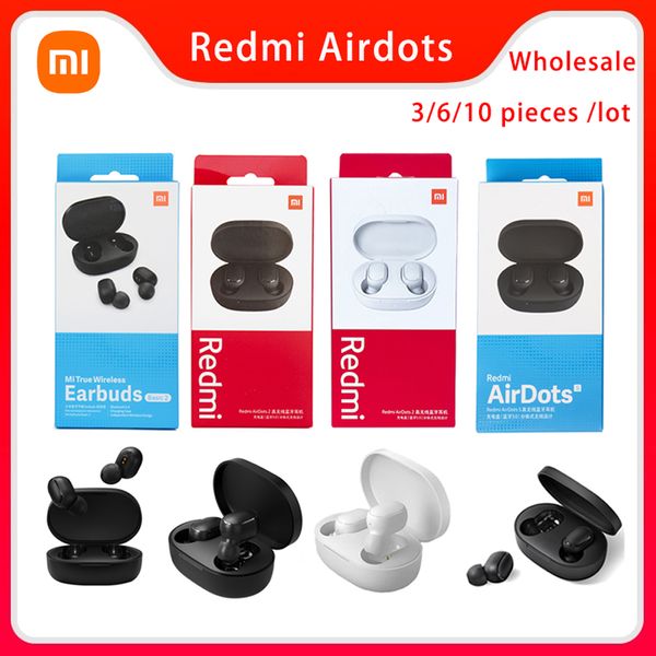 

3/6/10 pieces xiaomi redmi airdots 2 noise reduction with mic ai control white redmi airdots s true wireless headset wholesalehello