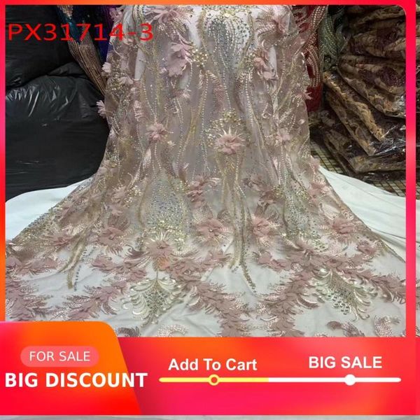 

handmade beaded french lace beaded embroidery lace fabric very beautiful party show women dress, Pink;blue