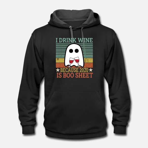 

я пить вино потому что 2020 is boo sheet halloween футболка симпатичные ретро урожай tracksuit толстовка толстовка