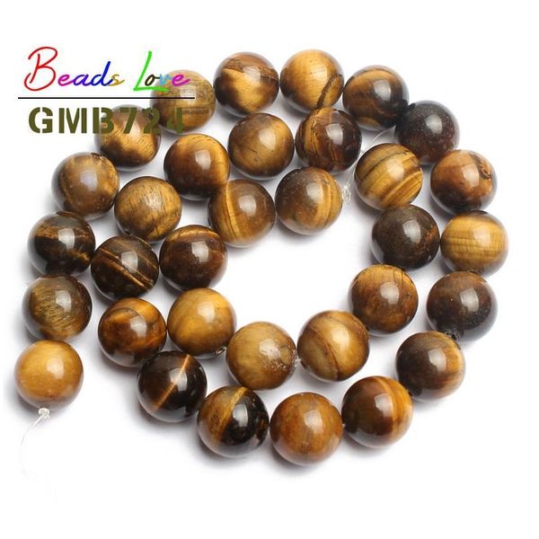 

4-12mm natural yellow tiger eye stone round loose beads for needlework jewelry making bracelet necklace diy wholesale qylpjo