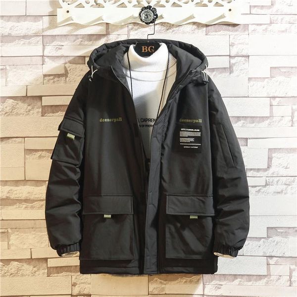 

2019 new style winter jacket men and coat peffer padded parka men clothes for winter hooded loose plus size m-5xl1, Black
