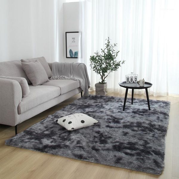 

mottled tie dyed gradient carpet living room long hair washable fashion encryption thickening area rug window bedside blanket1