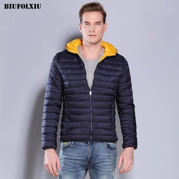 

biufolxiu new jackets men 2021 winter spring parkas with hood zipper pocket plus size slim coats male casual outerwear1, Black