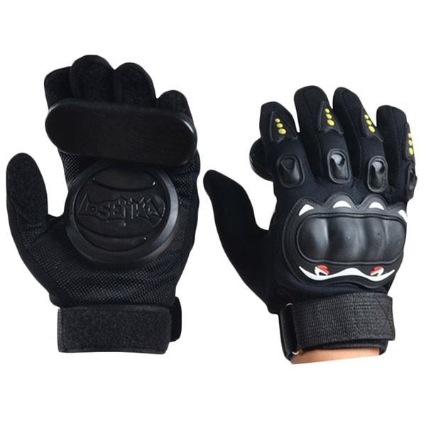 

downhill skateboard longboard slide gloves with slider skate accessories for long board, Blue;gray