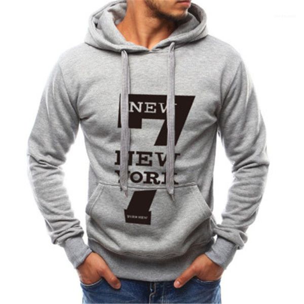

spring casual loose with pocket pullover mens letter pattern hoodies fashion trend long sleeve hooded sweatshirts clothing male, Black