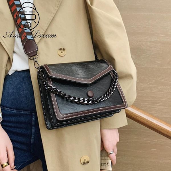 

shoulder bags retro panelled flap bag pu leather for women 2021 fashion chain lady crossbody designer handbags