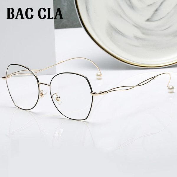 

2020 new ladies glasses optical frame metal pearl glasses frame transparent lens black silver gold1