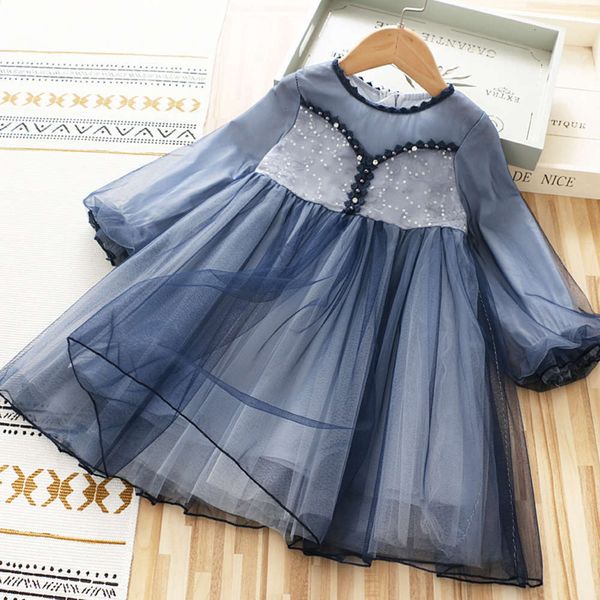 

girls' wear long children's 2021 spring sve sequin beaded mh drs fairy sweet princs skirt dymf, Red;yellow