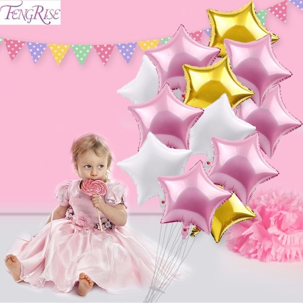

fengrise 12pcs foil helium balloons happy balloon set its a boy girl christening baptism birthday party decorations