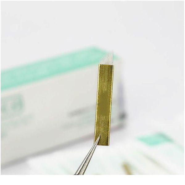 

100 pcs 12 pin permanent makeup eyebrow tatoo blade microblading needles for 3d embroidery manual ta jllzux