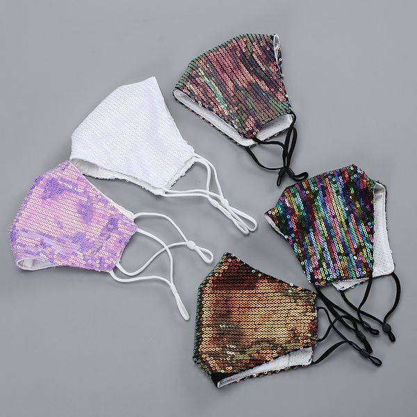 

protective fashion bling bling sequin shipping dhl mask dustproof washable windproof reuse face mask elastic earloo