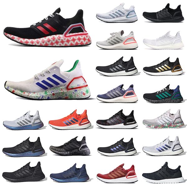 

selling white blue running shoes ultraboost 20 2021 jemes bond 007 triple black navy blue legend ink mens womens peking trainers 36-45, White;red