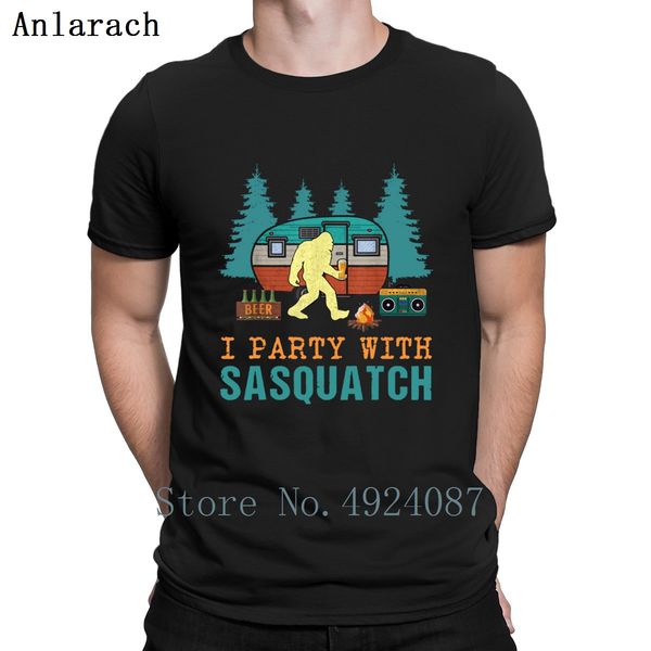 

i party with sasquatch bigfoot camping rv lover hiphop gift printing black pattern humorous spring sport sweatshirt hoodie t shirt