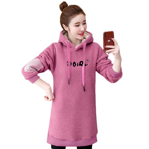 

women autumn sheep beautiful hoodies pullovers women's ugliest velvet wool hair casual plus size camisolas r313 ao3h, Black