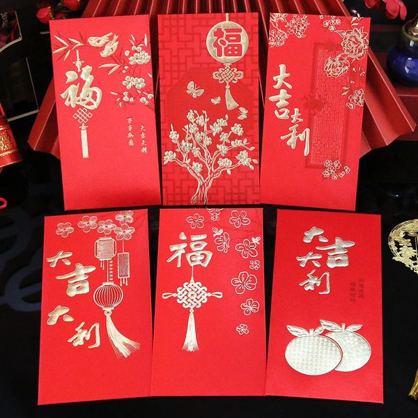 

silk ribbon material 8 pcs chinese ox new year red packets for the old