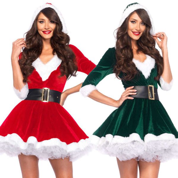 

female christmas red green show drs, Black;gray