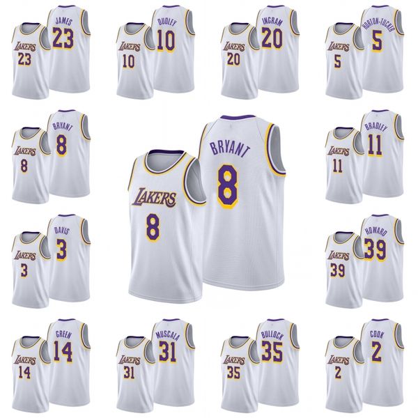 

лос анджелес лейкерс доверие брайант леброн джеймс энтони дэвис кайл кузьма джерси, Black