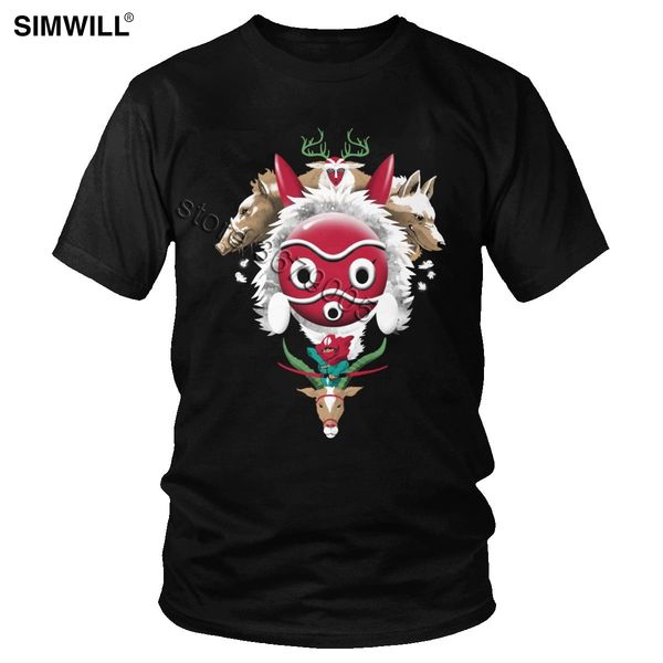 

mononoke hime wolf tshirt unique summer men's short sleeve crew neck princess forest protectors tee hooded sweatshirt hoodie men t shir