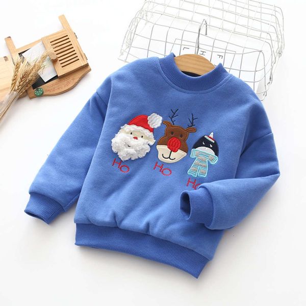 

plush autumn and winter girls' sweater new wear korean christmas thickened boys' pullover cartoon children's u2gs, Black