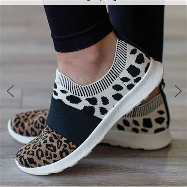 

sneakers women shoes new fashion lightweight knitted casual shoes woman breathable mesh shoes female leopard tenis feminino, Black;white