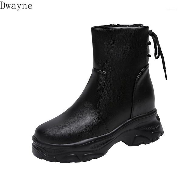 

boots women's platform 2019 new increase in women's shoes spring and autumn england single boots shoes small1, Black