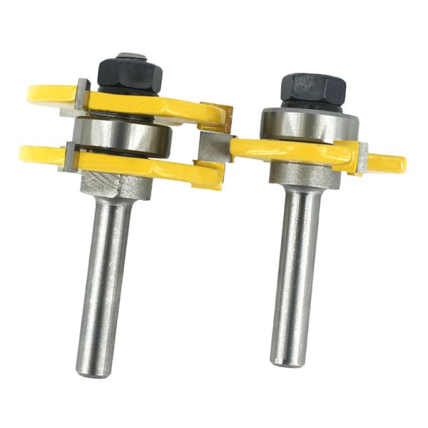 

2 pcs tongue & groove router bit joint set t type - 8mm shank milling cutter